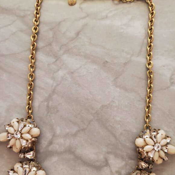 💕 J.Crew Rhinestone Crystal Cluster Stacked Statement Wedding Bridal Necklace - Picture 3 of 16